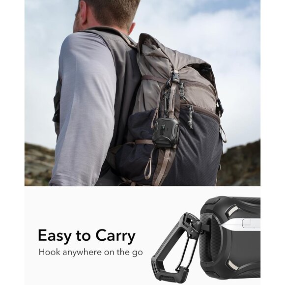 ESR Cyber Series AirPod Pro 3 (2025) Case MagSafe USB-C Drop-Proof Lock Black - Picture 8 of 12